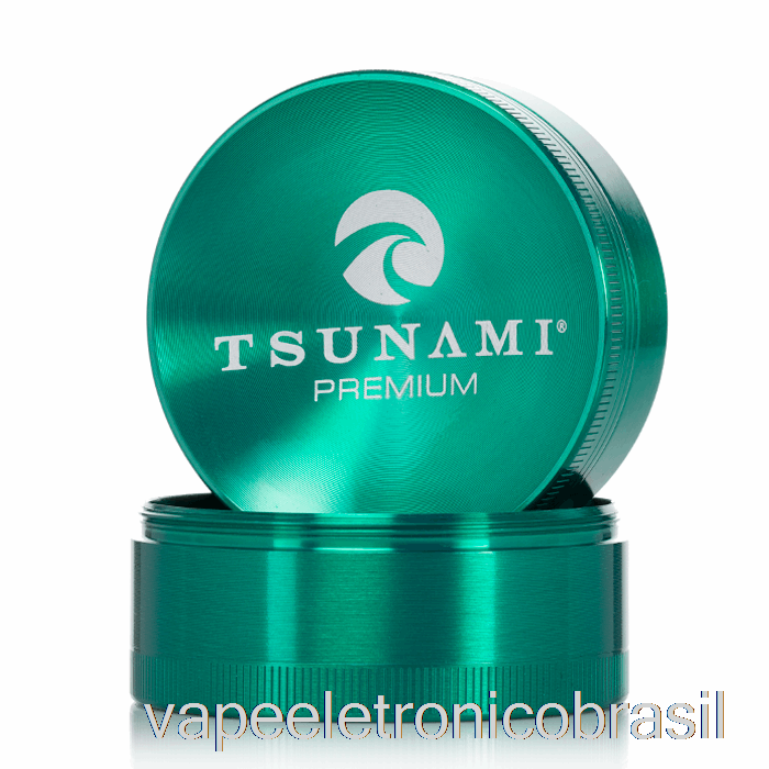 Vape Recarregável Tsunami 2,4 Polegadas Moedor Superior Afundado De 4 Peças Verde (63 Mm)